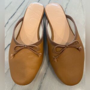 J Crew Tan Leather Ballet Flats